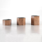 Centre Occasional Table // Black Glass (10" Height)