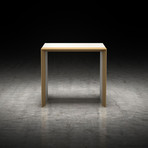 Beckenham Side Table // Glossy White + Walnut (Beige Lacquer + Natural Oak)