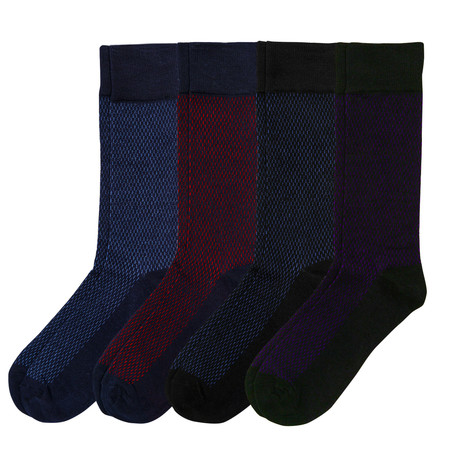 Dapper Texture Sock // Pack Of 4