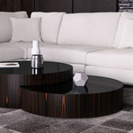 Berkeley 43" Coffee Table (Black Glass + Cathedral Ebony)