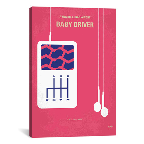 Baby Driver Minimal Movie Poster // Chungkong (26"W x 40"H x 1.5"D)