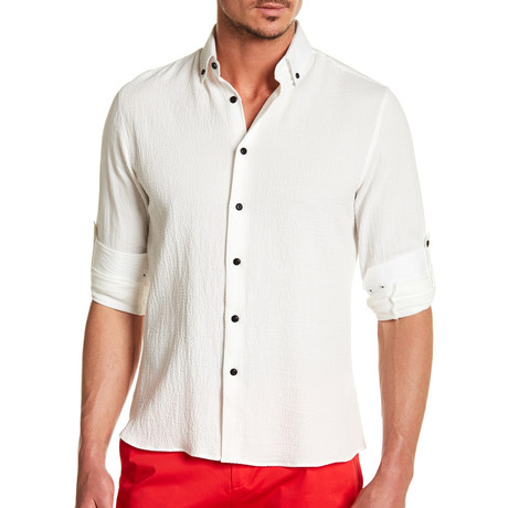 Leger Solid Dress Shirt // White (S)