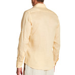 Evert L/S Roll-Up Solid Linen Shirt // Raw Silk (M)