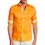 Evert L/S Roll-Up Solid Linen Shirt // Tangerine (XL)