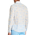 Evert Long-Sleeve Roll-Up Slim-Fit Linen Shirt // Aqua (L)