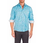 Lewis Long-Sleeve Button-Up Shirt // Turquoise (XL)