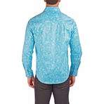 Lewis Long-Sleeve Button-Up Shirt // Turquoise (L)