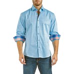 Finlay Long-Sleeve Button-Up Shirt // Turquoise (XS)