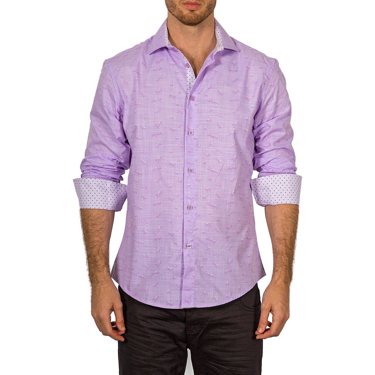 Thomas Long-Sleeve Button-Up Shirt // Lilac (L) - Bespoke - Touch of Modern