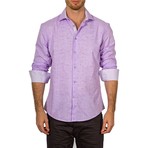 Thomas Long-Sleeve Button-Up Shirt // Lilac (L)