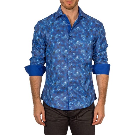 Ethan Long-Sleeve Button-Up Shirt // Blue (XS)