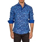 Ethan Long-Sleeve Button-Up Shirt // Blue (S)