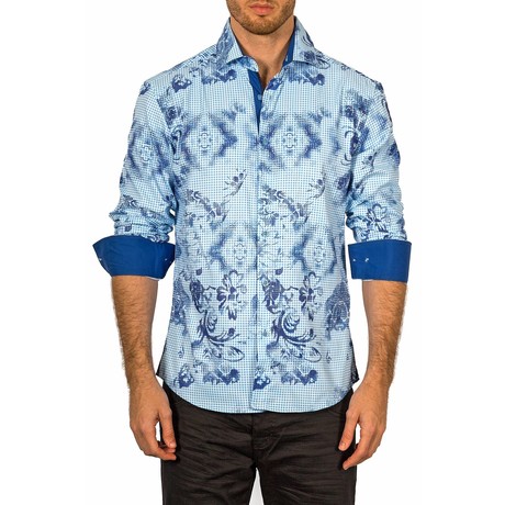 Rory Long-Sleeve Button-Up Shirt // Blue (2XL)
