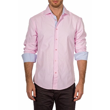 Archie Long-Sleeve Button-Up Shirt // Pink (S)