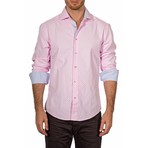 Archie Long-Sleeve Button-Up Shirt // Pink (L)