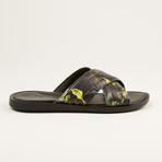 Printed Leather Sandal // Green (US: 11)
