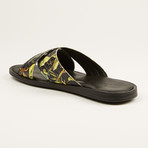 Printed Leather Sandal // Green (US: 9)