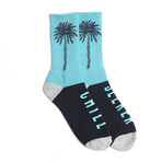 Seeker Palm Socks // Navy + Aqua