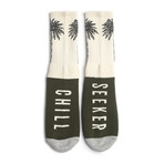 Seeker Palm Socks // Olive + Crème