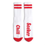 Seeker Type Socks // White + Red