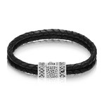 Leather Duo Bracelet // Black (Small // 7.5")