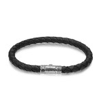 Single Classic Leather Bracelet // Black (Small // 7.5")