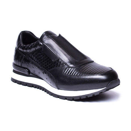 Preforated Textured Sneaker// Black (Euro: 43)