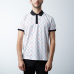 Classic Polo Shirt // Spades Pattern // White (L)