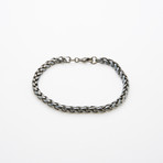 Touch Collection // Basket Weave Chain Bracelet // Black (8")
