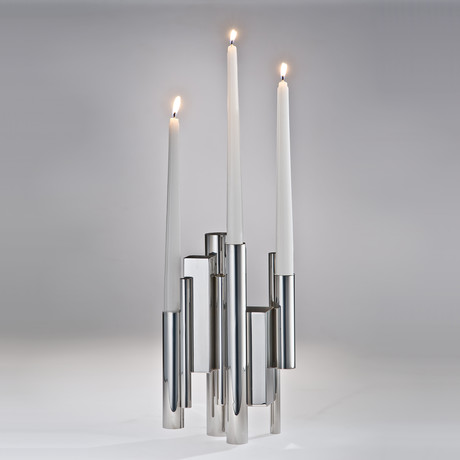 Manhattan Candlestick // 3 Candle (Stainless Steel)