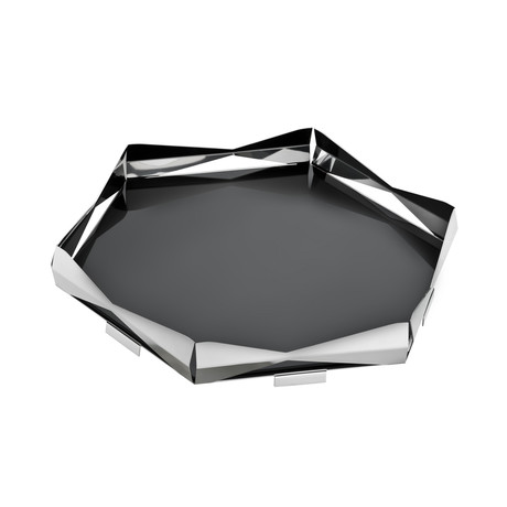 Origami Bar Tray // Hexagonal  (Stainless Steel Sides)