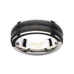 Center Solid Carbon Fiber Double Line Ring (Size: 9)