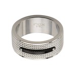 Grid + Black IP Bar Knot Side Ring (Size: 9)