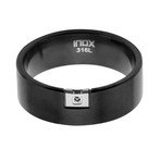 Black IP Small Rectangle Ring (Size: 9)