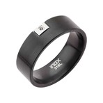 Black IP Small Rectangle Ring (Size: 9)