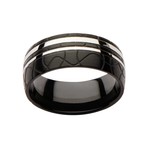 Stainless Steel Patterned Ring (Size: 9)