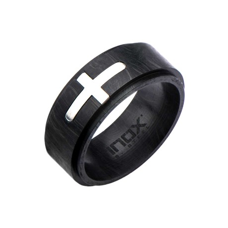Carbon Graphite Stainless Steel Cross Ring (Size: 9)