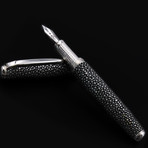 Fountain Pen // Marine Stingray Galuchat + Silver (Fine Point Nib)