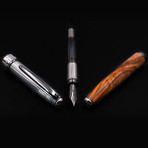 Fountain Pen // Sicillian Oliver Wood + Silver (Fine Point Nib)