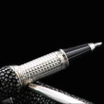 Rollerball Pen // Marine Stingray Galuchat + Silver (Black Ink)