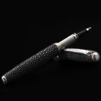 Rollerball Pen // Marine Stingray Galuchat + Silver (Black Ink)
