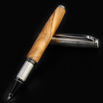 Roller Pen // Sicillian Olive Wood + Silver (Roller Pen // Black Ink Refill)