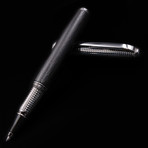 Bog Oak Roller Pen // Fossil Wood + Silver (Roller Pen // Black Ink Refill)