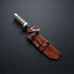 Malachite Stone Sub Hilt Fighter Knife