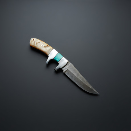 Twist Sheep Horn Turquoise Sub Hilt Knife