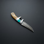 Twist Sheep Horn Turquoise Sub Hilt Knife