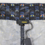 Fendi Monster Print Board Shorts // Navy Blue (38)