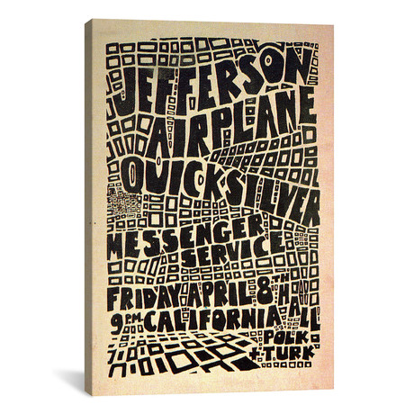California Hall Concert Poster (Jefferson Airplane & Quicksilver Messenger Service) // Radio Days (12"W x 18"H x 0.75"D)