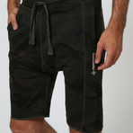 Draw-String Bermuda Shorts // Army Green (M)