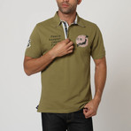 Button-Up Collar Polo Shirt // Olive Green (S)